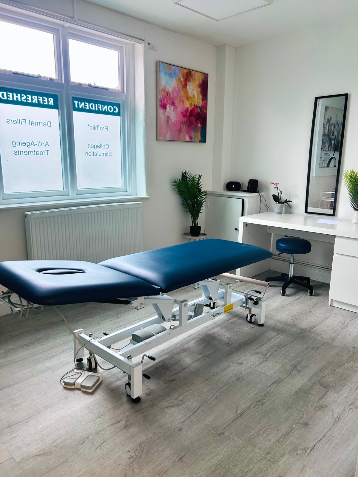 The treatment room at Krish Cosmetics Studio, Toddington